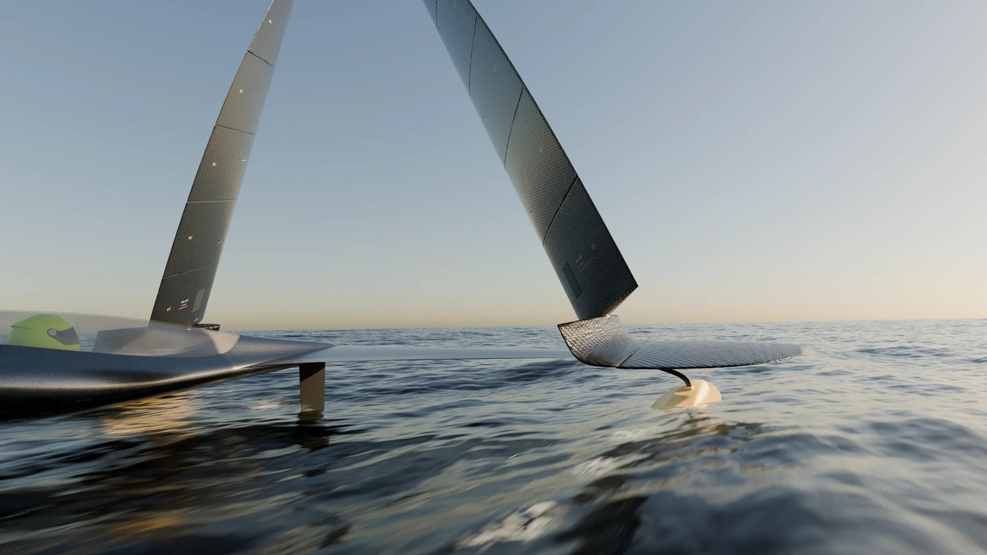 Le bateau en mouvement au ras de l’océan